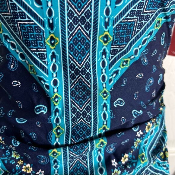 Jantzen Blue Floral Paisley Tummy Control Smoothing Bathing Suit - Picture 8 of 10